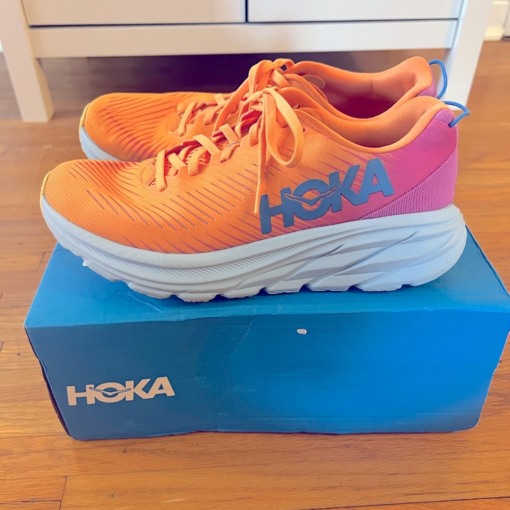 HOKA RINCON 3 Mock Orange/Cyclamen, Size 8, EUC